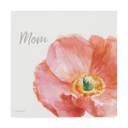 Danhui Nai 'Garden Poppy Flipped On White Crop Ii Mom' Canvas Art,24x24